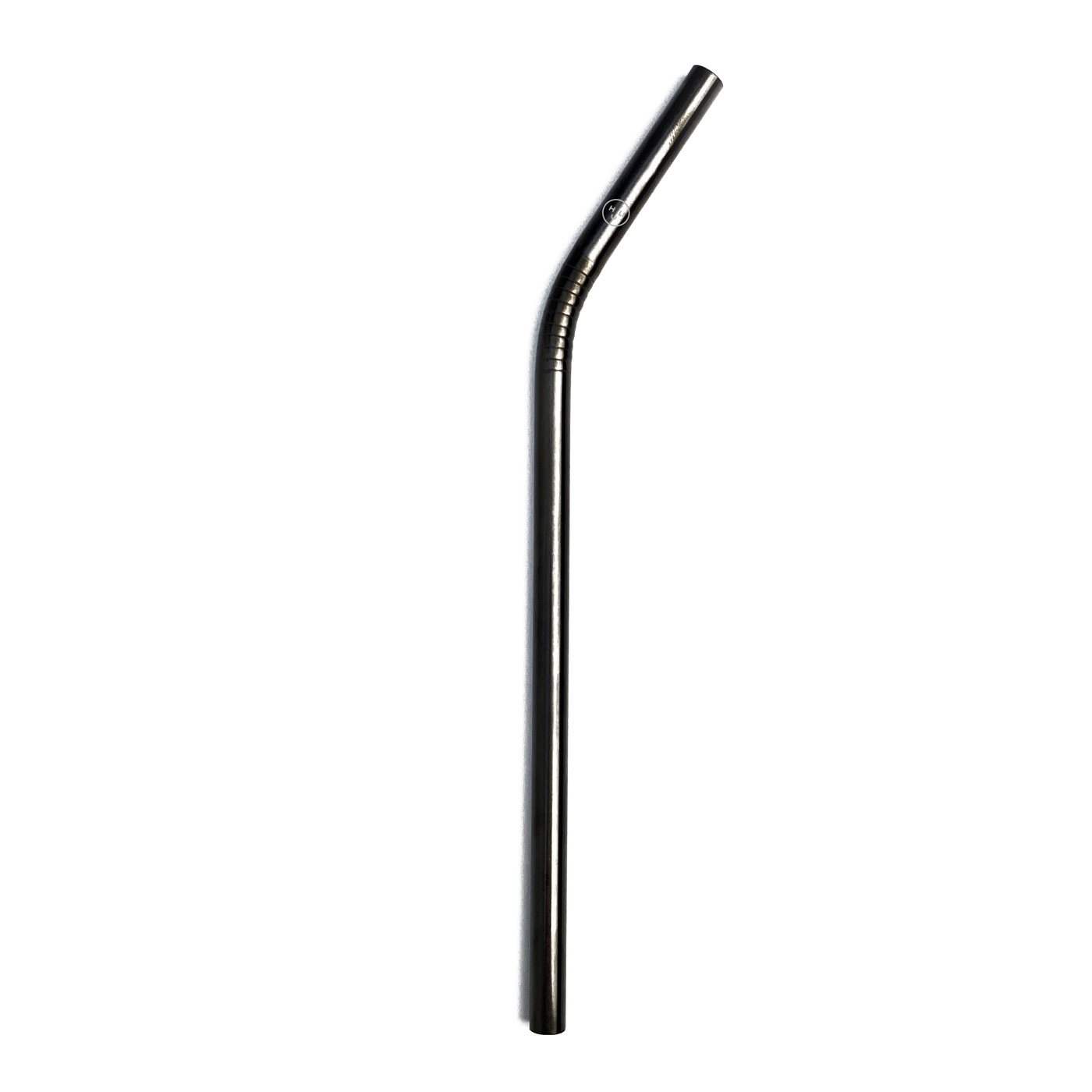 Paille en Acier Inoxydable 8mm Courbée Noire – HULI